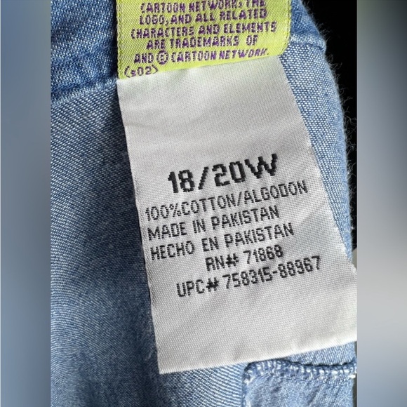 Scooby Doo button down 18/20 1X - Picture 2 of 4